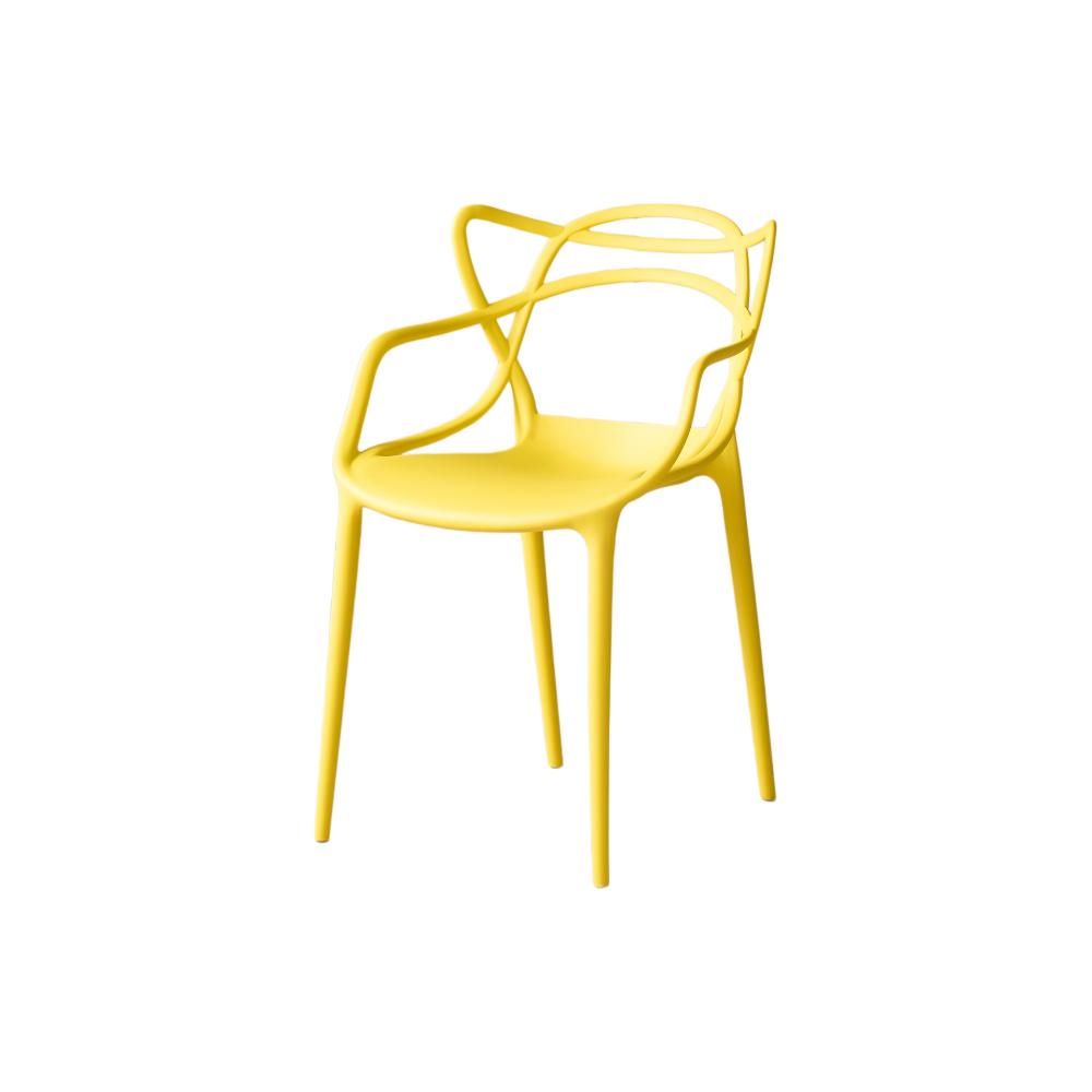 Set de 2 Sillas Palermo, Color Amarillo, con Espaldar y Diseño Moderno