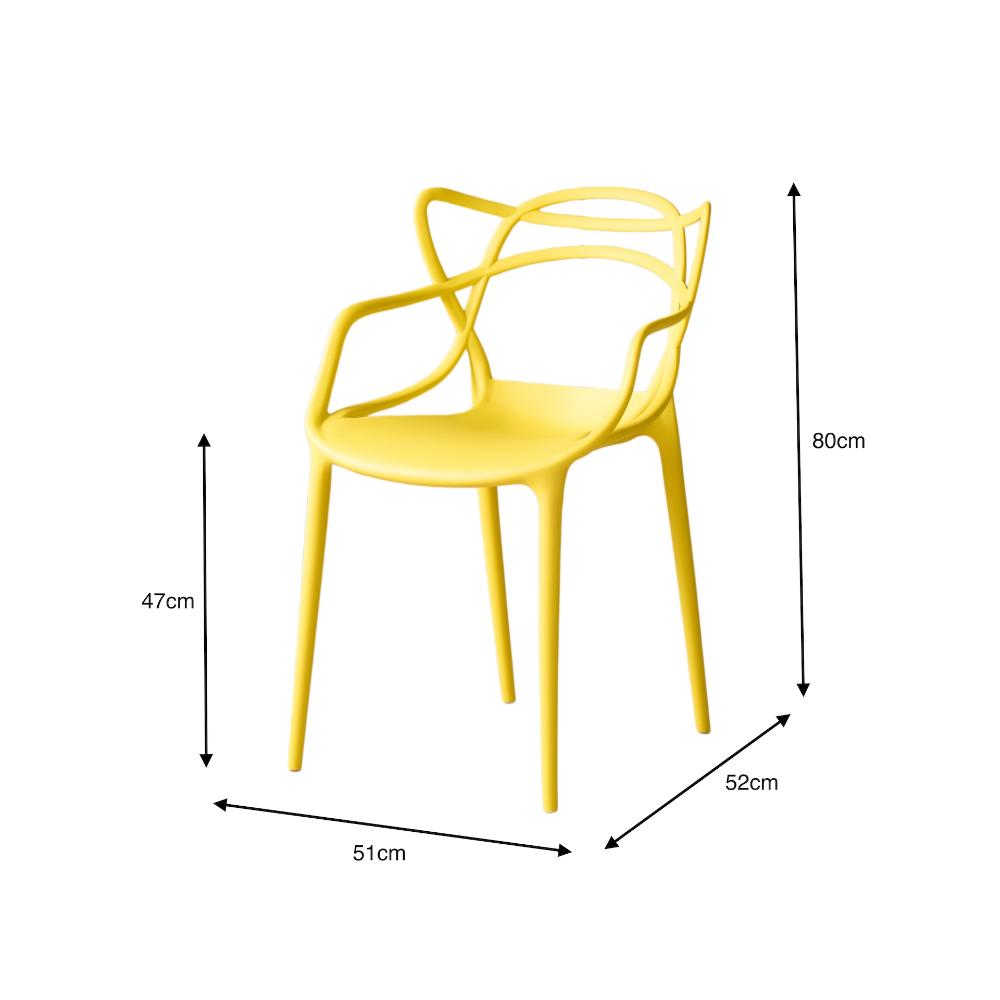 Set de 2 Sillas Palermo, Color Amarillo, con Espaldar y Diseño Moderno