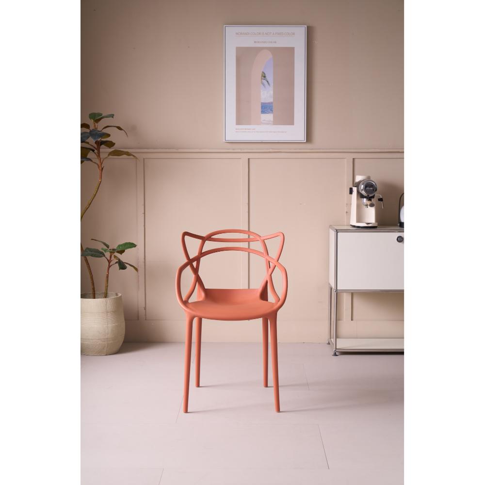 Silla Palermo, Color Terracota, con Espaldar y Diseño Moderno