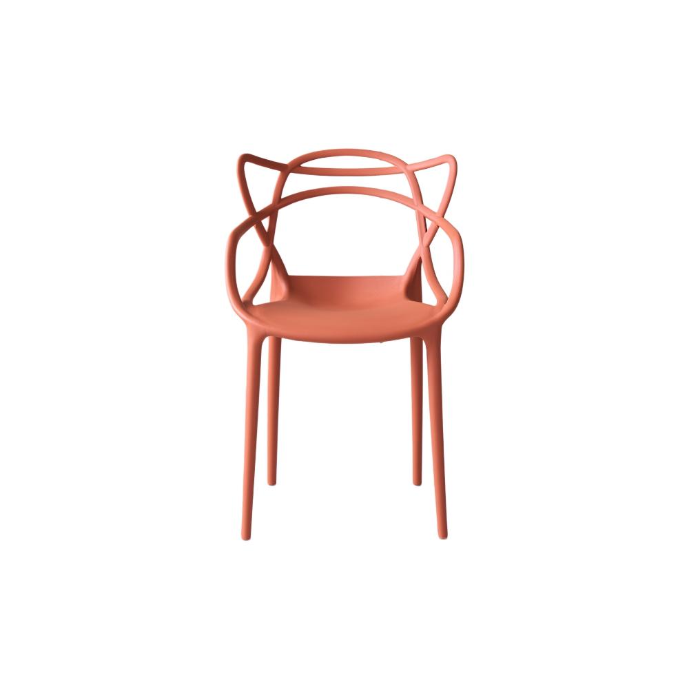 Silla Palermo, Color Terracota, con Espaldar y Diseño Moderno