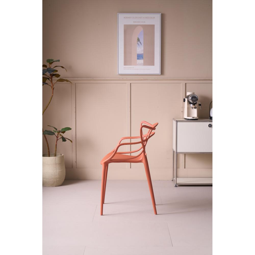 Silla Palermo, Color Terracota, con Espaldar y Diseño Moderno