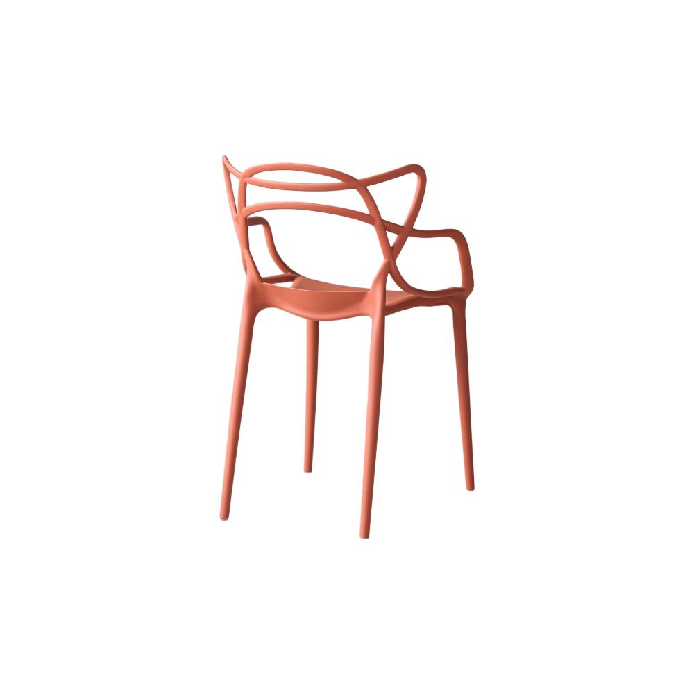 Silla Palermo, Color Terracota, con Espaldar y Diseño Moderno