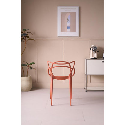 Silla Palermo, Color Terracota, con Espaldar y Diseño Moderno