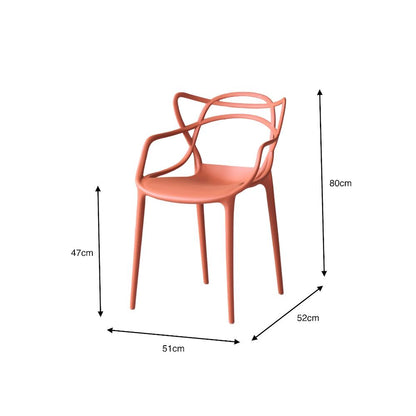 Silla Palermo, Color Terracota, con Espaldar y Diseño Moderno