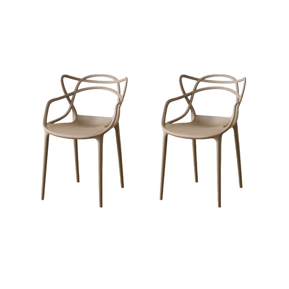 Set de 2 Sillas Palermo, Color Taupe, con Espaldar y Diseño Moderno
