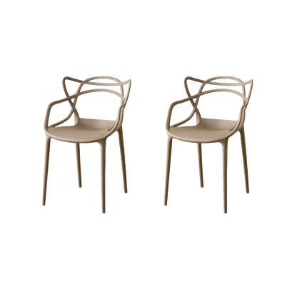 Set de 2 Sillas Palermo, Color Taupe, con Espaldar y Diseño Moderno