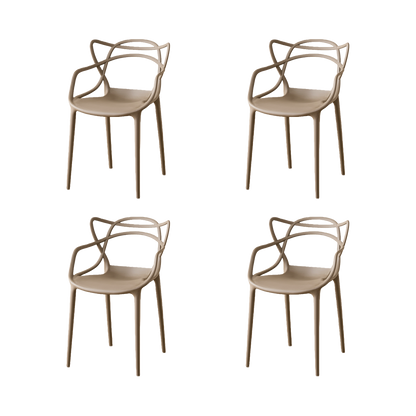 Set de 4 Sillas Palermo, Color Taupe, con Espaldar y Diseño Moderno