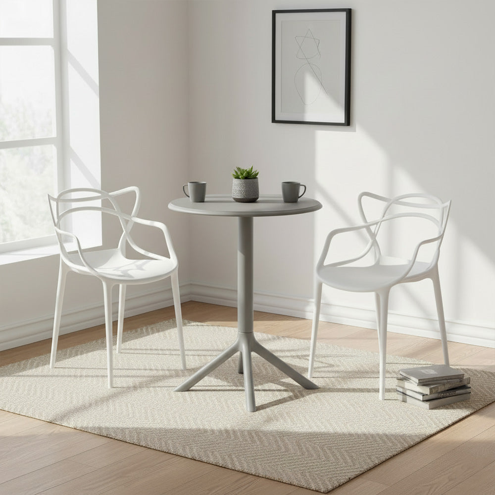 Set de 2 Sillas Palermo, Color Blanco, con Espaldar y Diseño Moderno