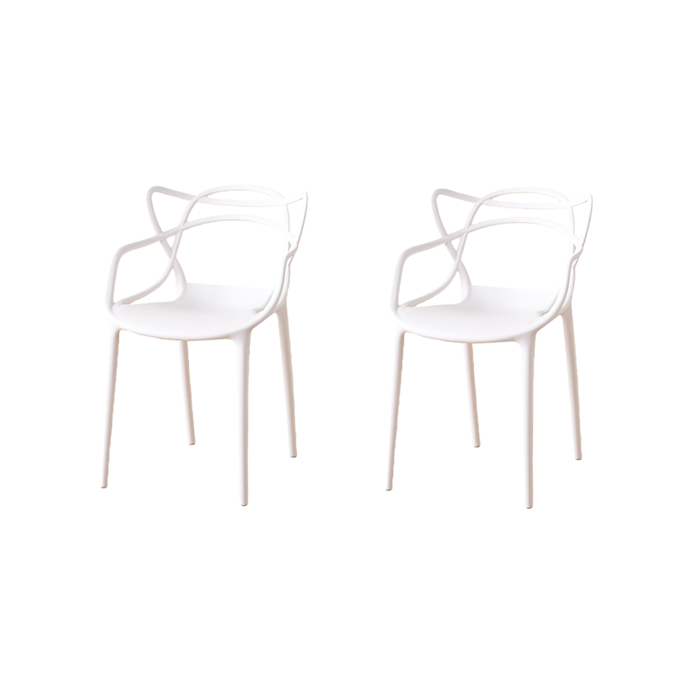 Set de 2 Sillas Palermo, Color Blanco, con Espaldar y Diseño Moderno