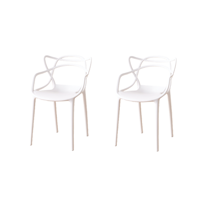 Set de 2 Sillas Palermo, Color Blanco, con Espaldar y Diseño Moderno