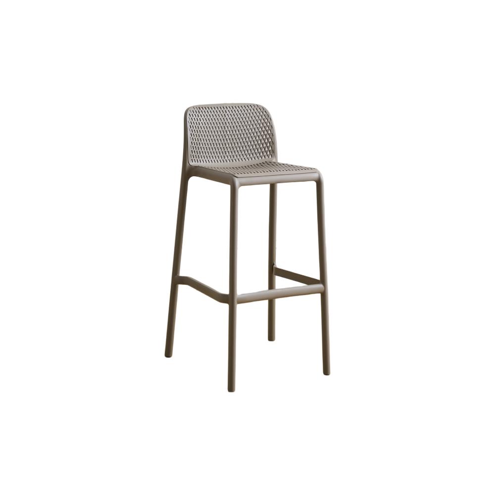 Silla para Bar Túnez, Color Taupe, con Espaldar Redondeado y Transpirable, en ambiente