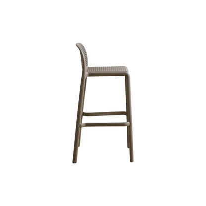 Silla para Bar Túnez, Color Taupe, con Espaldar Redondeado y Transpirable, detalle de acabado