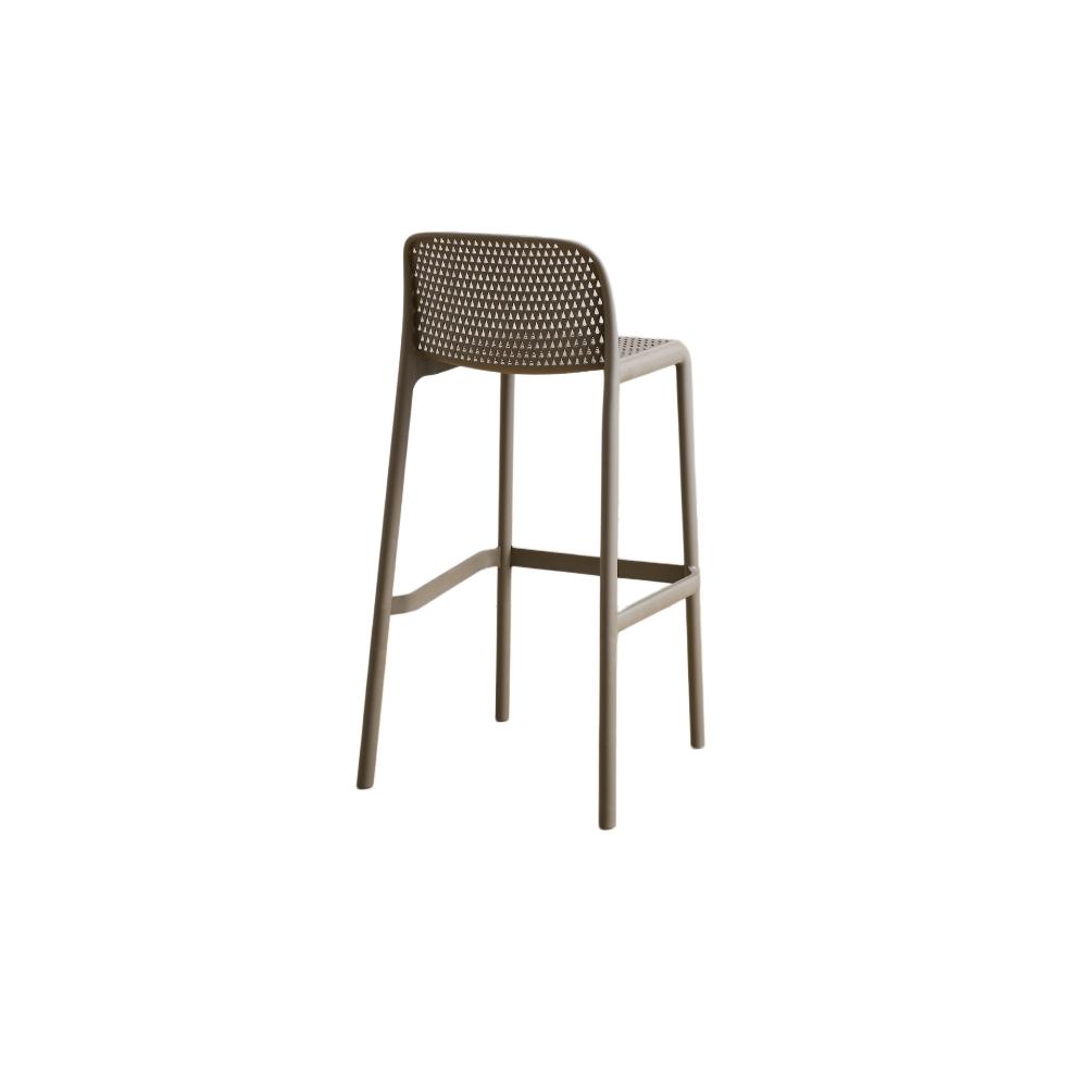 Silla para Bar Túnez, Color Taupe, con Espaldar Redondeado y Transpirable, vista superior
