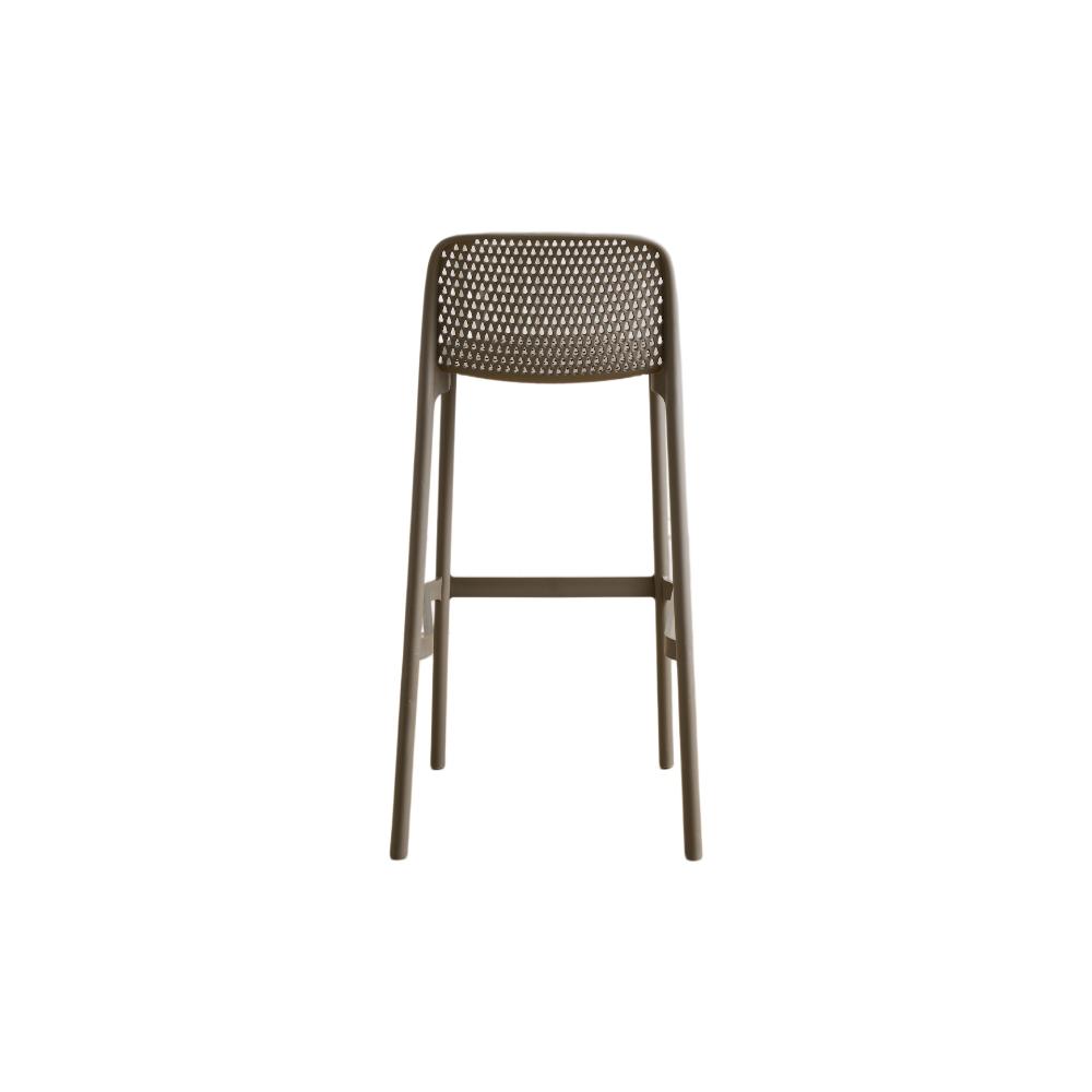 Silla para Bar Túnez, Color Taupe, con Espaldar Redondeado y Transpirable, abierto