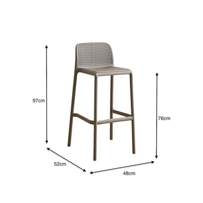 Silla para Bar Túnez, Color Taupe, con Espaldar Redondeado y Transpirable, detalle interior