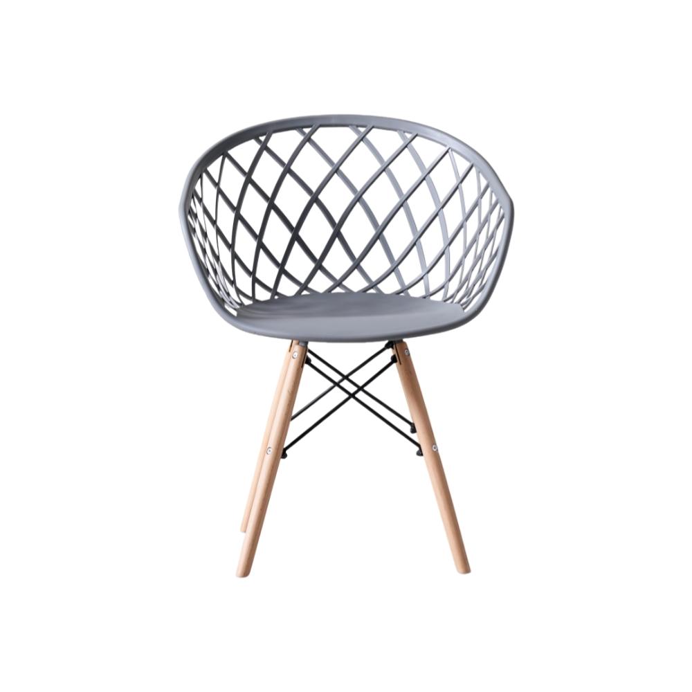 Silla Oasis con Brazos, Color Gris, con Espaldar, detalle de acabado