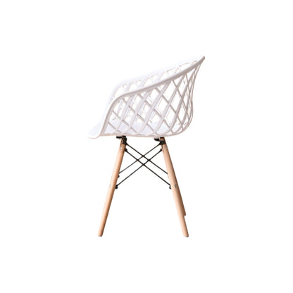 Set de 4 Sillas Oasis con Brazos, Color Blanco, con Espaldar