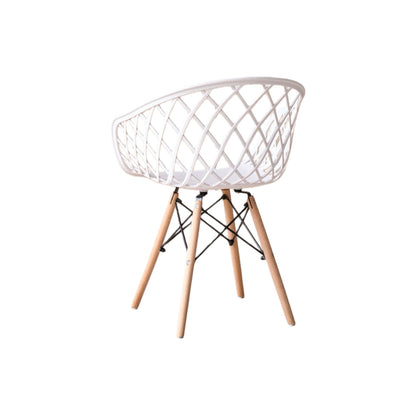 Set de 4 Sillas Oasis con Brazos, Color Blanco, con Espaldar