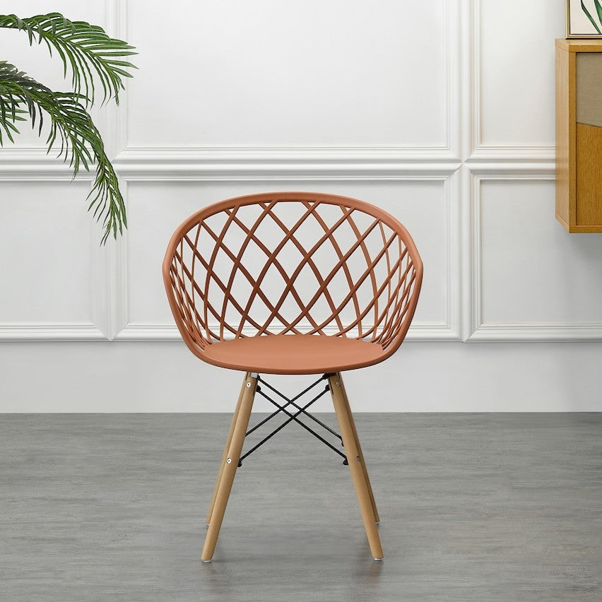 Silla Oasis con Brazos, Color Terracota, con Espaldar