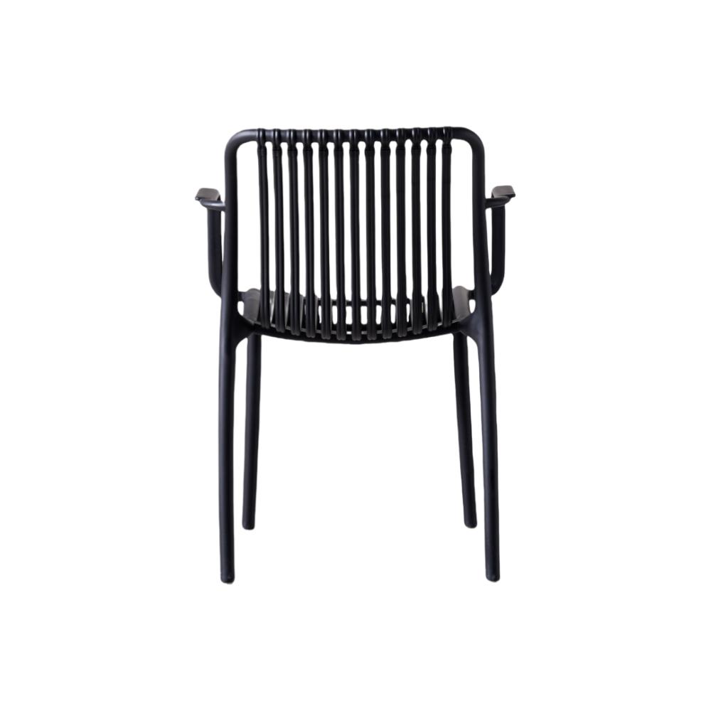 Silla Terra con Brazos, Color Negro, con Espaldar