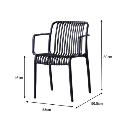 Silla Terra con Brazos, Color Negro, con Espaldar