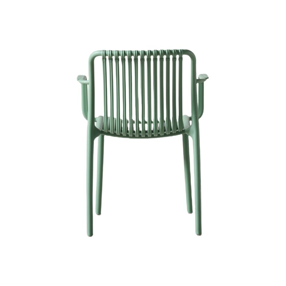Silla Terra con Brazos, Color Verde Olivo, con Espaldar