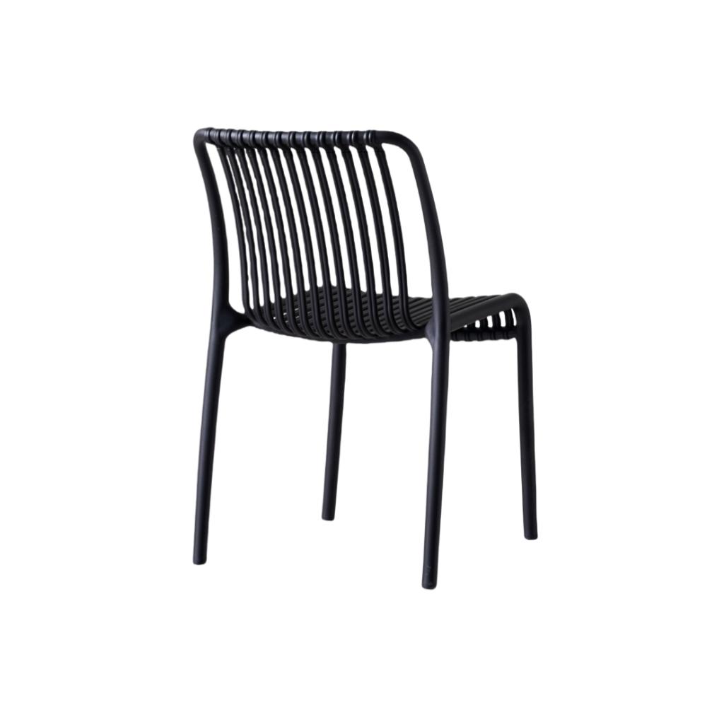Silla Terra, Color Negro, con Espaldar, vista en perspectiva