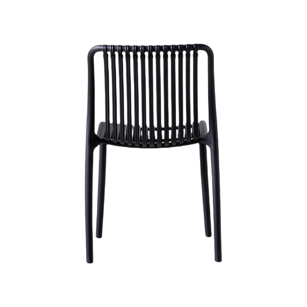 Silla Terra, Color Negro, con Espaldar, detalle de patas