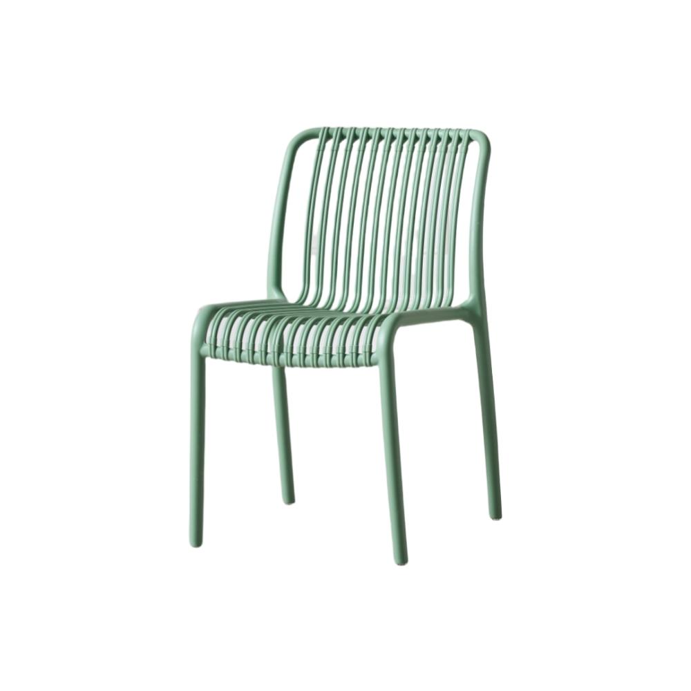 Silla Terra, Color Verde Olivo, con Espaldar, medidas