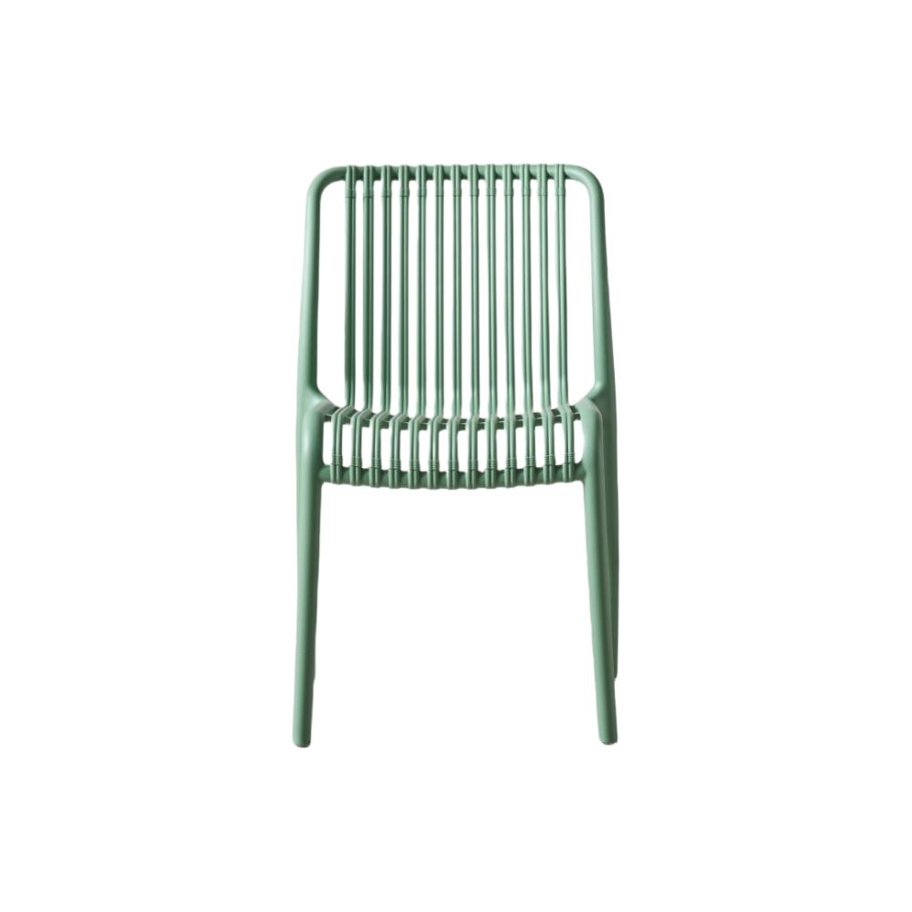 Silla Terra, Color Verde Olivo, con Espaldar, detalle de acabado