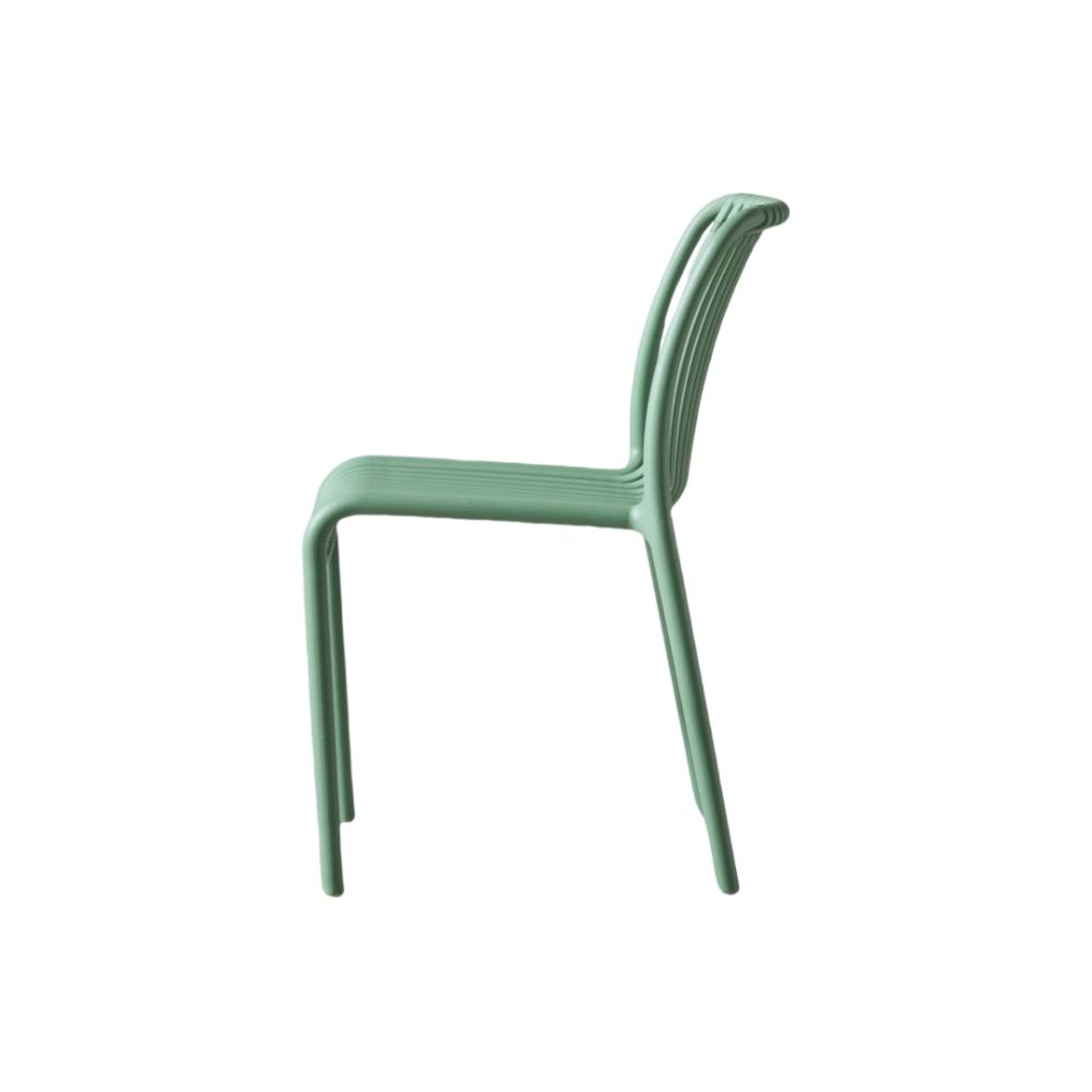 Silla Terra, Color Verde Olivo, con Espaldar, vista superior