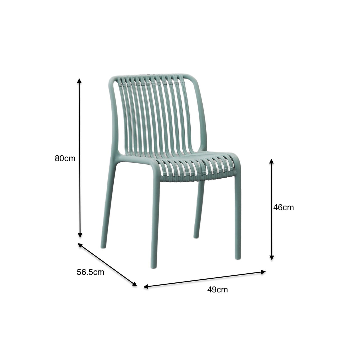 Silla Terra, Color Azul Claro, con Espaldar