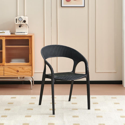 Silla Axel, Negro, con Espaldar, Reposa Brazos y con Textura Trenzada