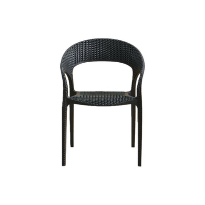 Set de 2 Sillas Axel, Negro, con Espaldar, Reposa Brazos y con Textura Trenzada