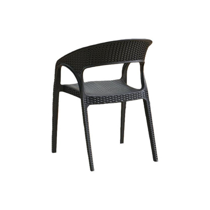 Set de 2 Sillas Axel, Negro, con Espaldar, Reposa Brazos y con Textura Trenzada