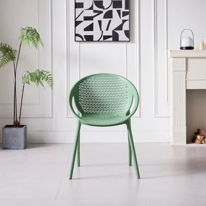 Silla Selva con Brazos, Color Verde Olivo, con Espaldar, vista frontal