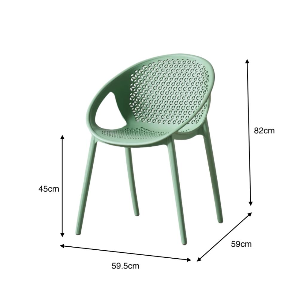 Silla Selva con Brazos, Color Verde Olivo, con Espaldar, detalle