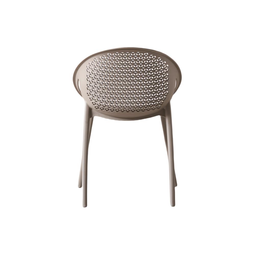 Silla Selva con Brazos, Color Taupe, con Espaldar, detalle interior