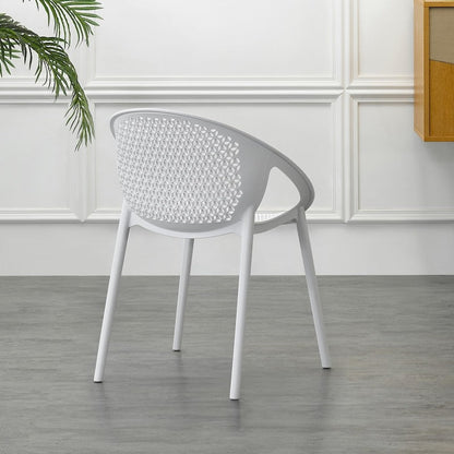 Silla Selva con Brazos, Color Blanco, con Espaldar