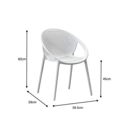 Silla Selva con Brazos, Color Blanco, con Espaldar