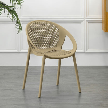 Set de 4 Sillas Selva con Brazos, Color Khaki, con Espaldar