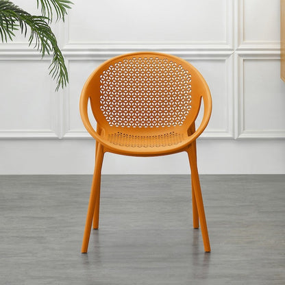 Set de 2 Sillas Selva con Brazos, Color Naranja, con Espaldar