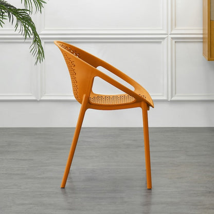 Set de 2 Sillas Selva con Brazos, Color Naranja, con Espaldar