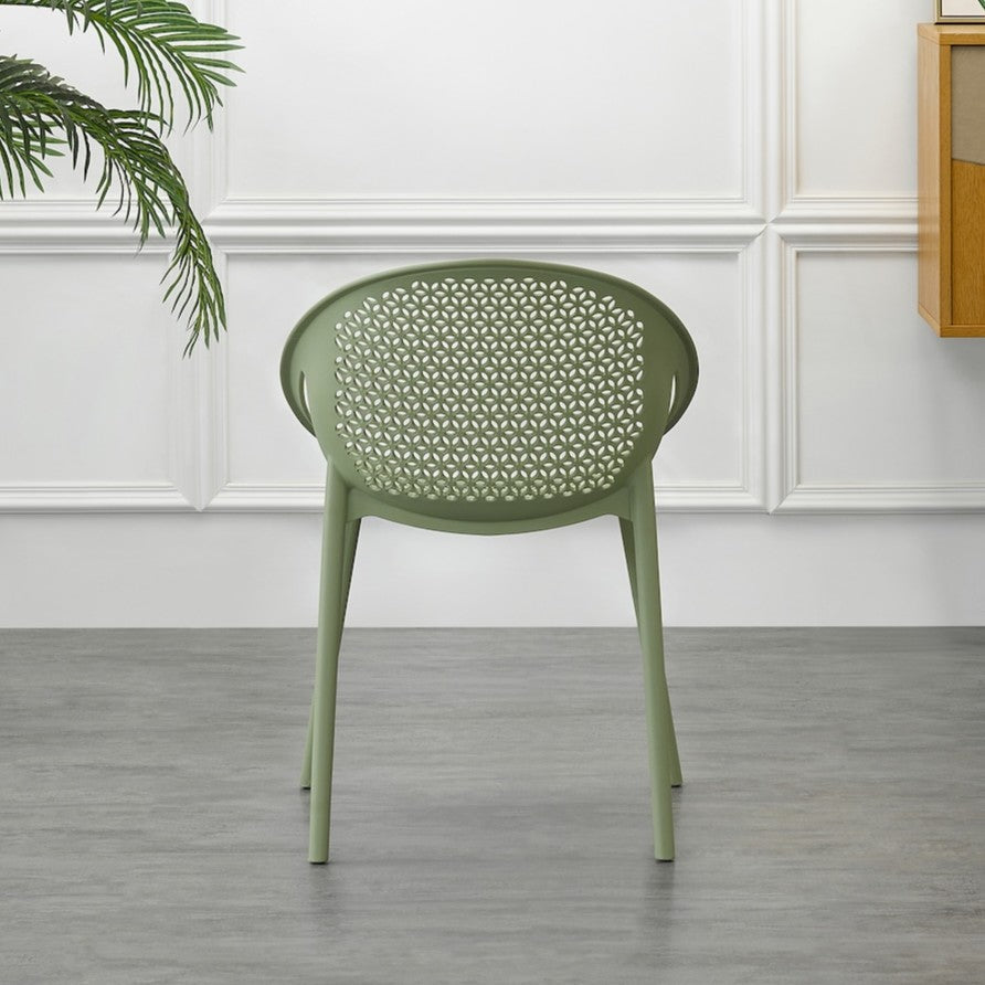 Set de 4 Sillas Selva con Brazos, Color Verde, con Espaldar