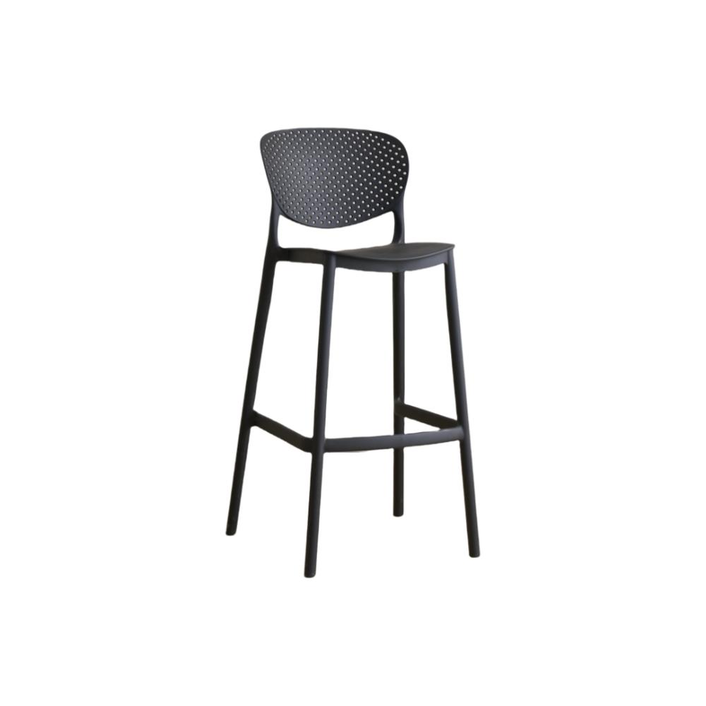 Silla para Bar Río, Color Negro, Diseño Moderno, medidas