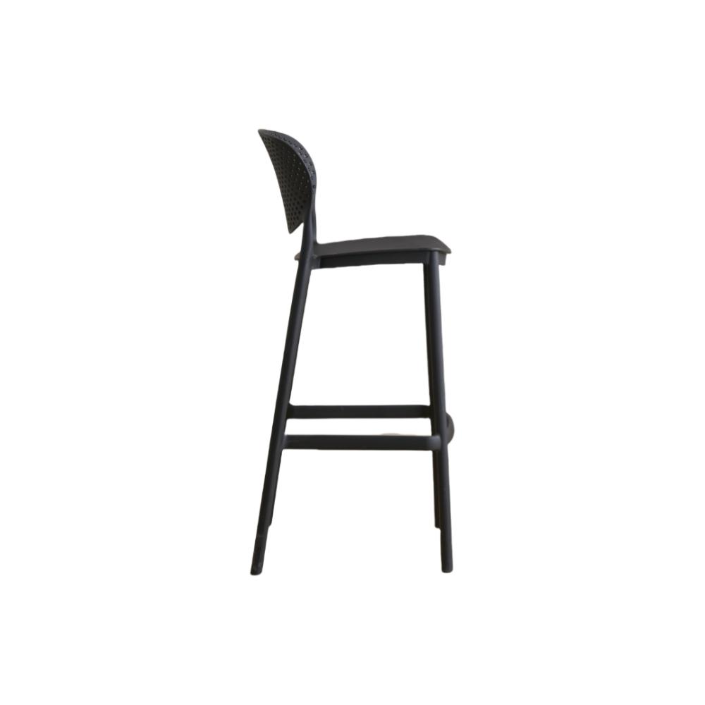 Silla para Bar Río, Color Negro, Diseño Moderno, vista superior