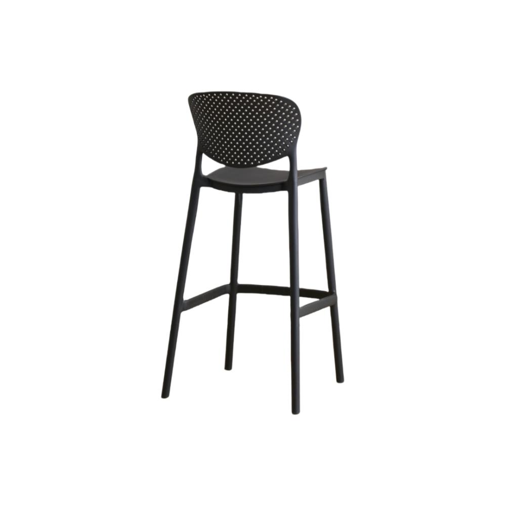 Silla para Bar Río, Color Negro, Diseño Moderno, abierto