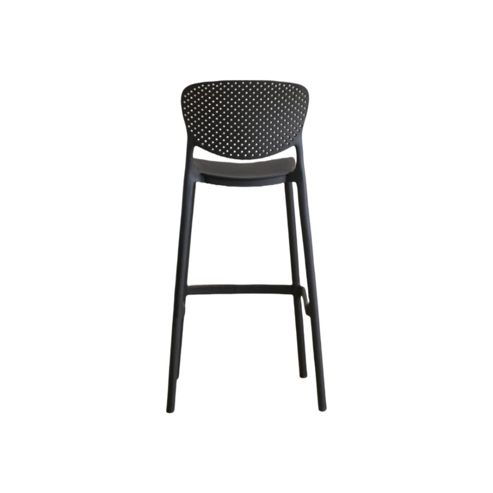 Silla para Bar Río, Color Negro, Diseño Moderno, detalle interior