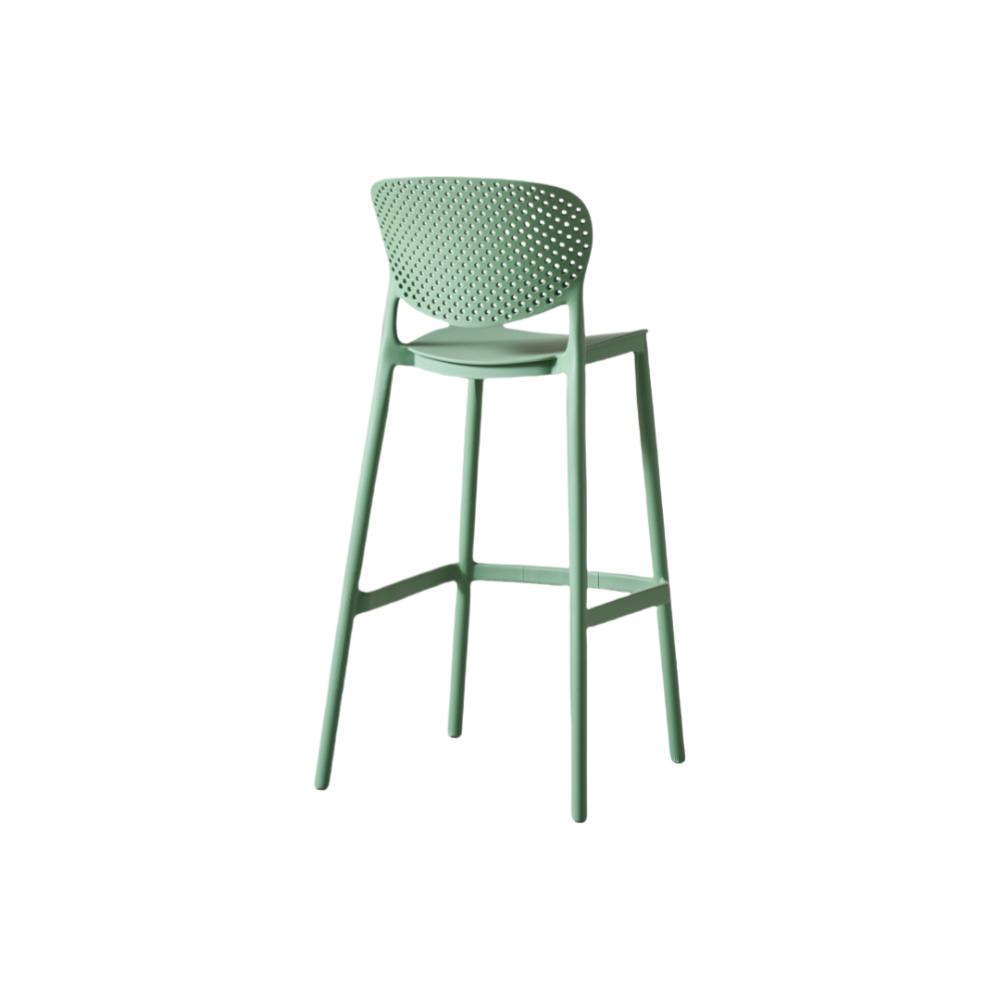 Silla para Bar Río, Color Verde Olivo, Diseño Moderno, detalle de patas