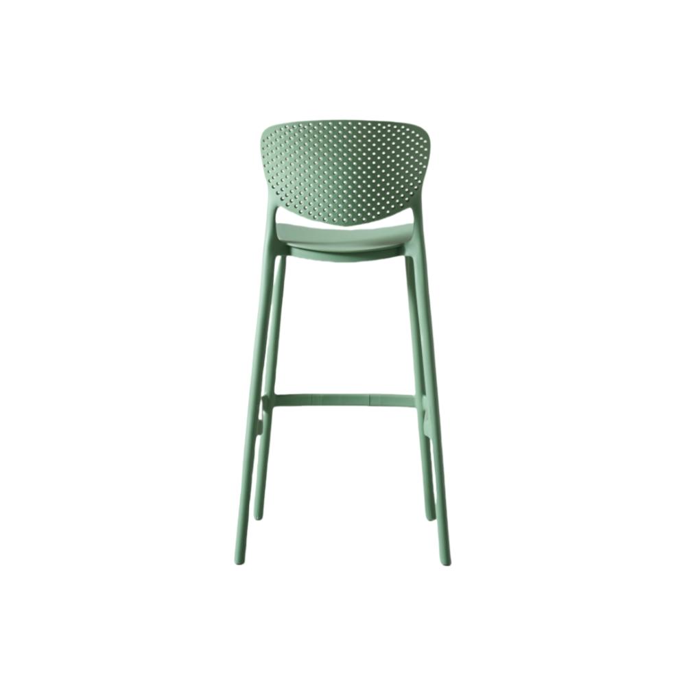 Silla para Bar Río, Color Verde Olivo, Diseño Moderno, vista frontal